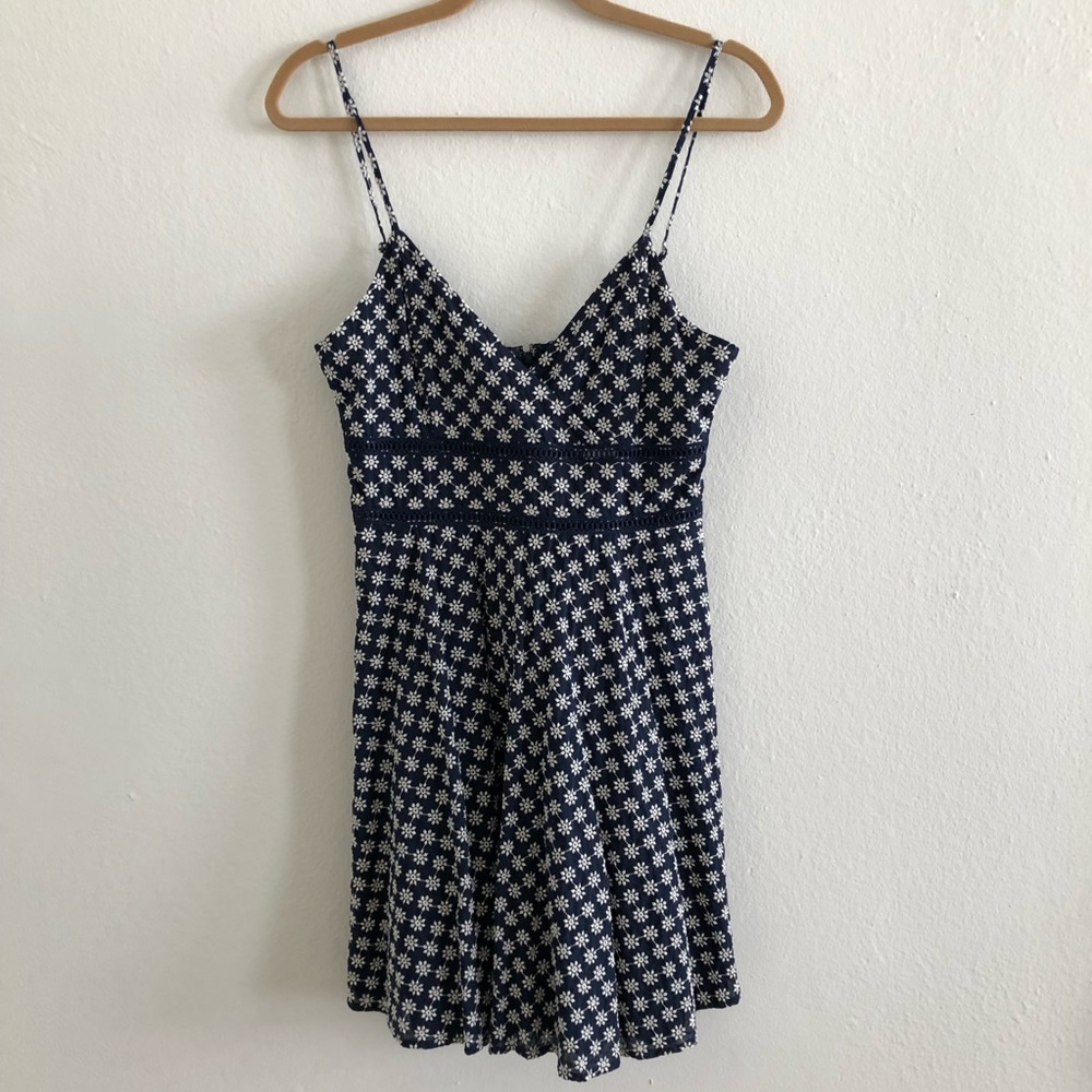 NWT Francesca’s Navy Blue Floral Dress